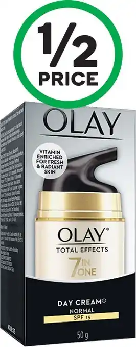 Woolworths Olay Total Effects Moisturiser Day Normal SPF15 50g¥ offer
