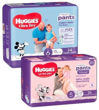 Coles Huggies Ultra Dry Bulk Nappy Pants 24 Pack-36 Pack offer