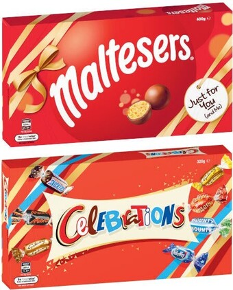 Coles Mars Maltesers Box 400g or Celebrations Box 320g offer