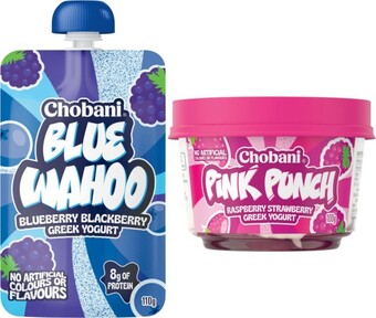 Chobani Minis Yogurt Pouch 110g or Tub 100g