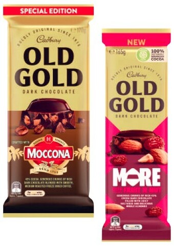 Coles Cadbury Old Gold Block Chocolate 165g-180g offer