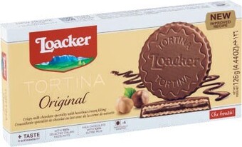 Coles Loacker Tortina Chocolate Biscuits 126g offer