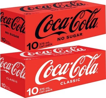 Coles Coca-Cola, Fanta or Sprite Soft Drink 10x375mL offer