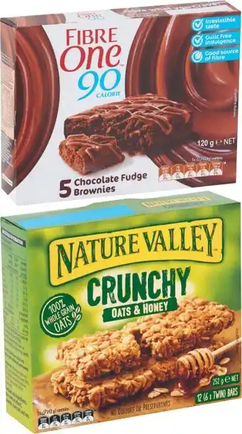 Coles Nature Valley Bars 252g or Fibre One Bars or Snacks 100g-120g offer