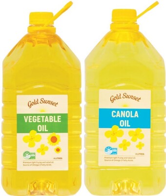 Coles Gold Sunset Canola or Vegetable Oil 4 Litre offer