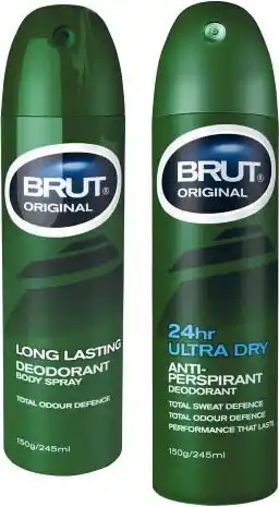 Coles Brut Aerosol Antiperspirant Deodorant or Body Spray 245mL offer