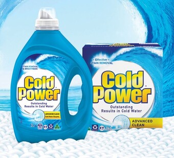 Coles Cold Power Laundry Liquid 1.8 Litre-2 Litre or Powder 2kg offer