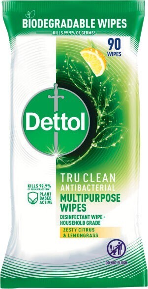 Coles Dettol Tru Clean Wipes 90 Pack offer
