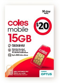Coles Coles Mobile $20 Prepaid SIM offer