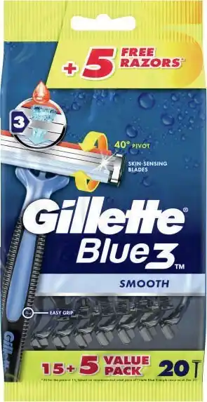 Coles Gillette Blue 3 Disposable Razors 20 Pack offer