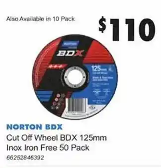 Norton Bdx Cut Off Wheel Bdx 128mm Inox Iron Free 50 Pack