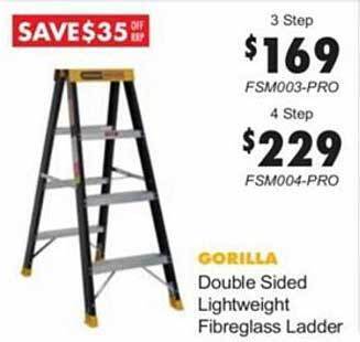 United Tools Gorilla Double Sided Lightweight Fibreglass Ladder offer