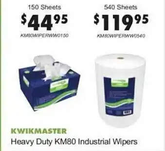 Kwikmaster Heavy Duty Km80 Industrial Wipers