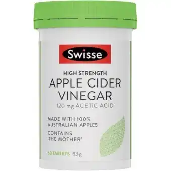 Coles Swisse High Strength Australian Apple Cider Vinegar Tablets 60 Pack offer