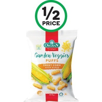 Woolworths Orgran Garden Veggies Puffs 90g – From the Health Food Aisle offer