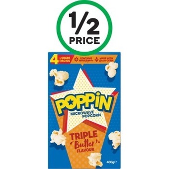 Woolworths Poppin Microwave Popcorn 400g offer