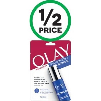 Woolworths Olay Regenerist Niacinamide + Retinol 24 Sheet Mask Pk 1 offer