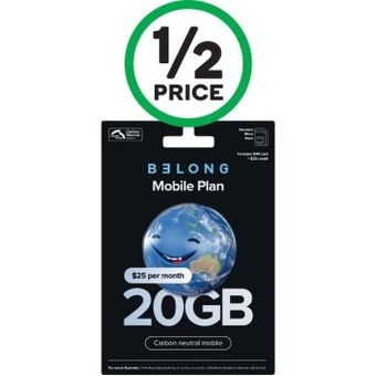 Woolworths Belong $25 SIM Starter Kit# offer