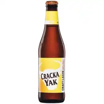 Woolworths NEW Yak Brewing Cracka Yak Lager Bottles 24x345ml offer