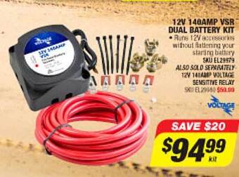 Autobarn 12v 140amp Vsr Dual Battery Kit offer