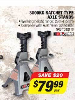 Autobarn 3000kg Ratchet Type Axle-stands offer
