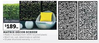 Stratco Matrix Décor Screen offer