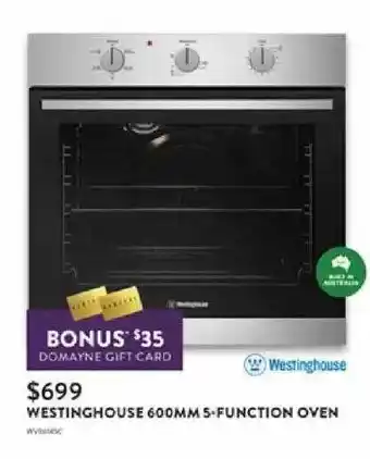 Westinghouse 600mm 5-function Oven