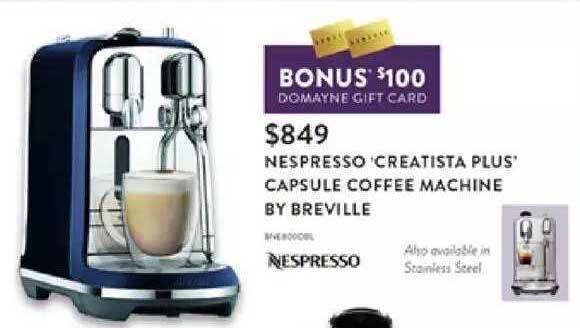 Nespresso Creatista Plus Capsule Coffee 