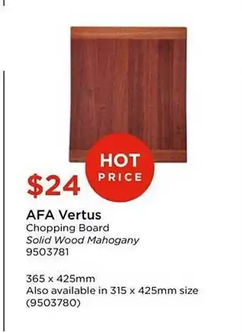 Reece Afa Vertus Chopping Board Solid Wood Mahogany offer
