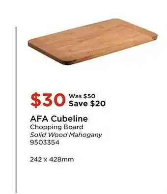 Reece Afa Cubeline Chopping Board Solid Wood Mahogany offer