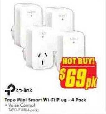 The Good Guys Tapo Mini Smart Wi-fi Plug - 4 Pack offer
