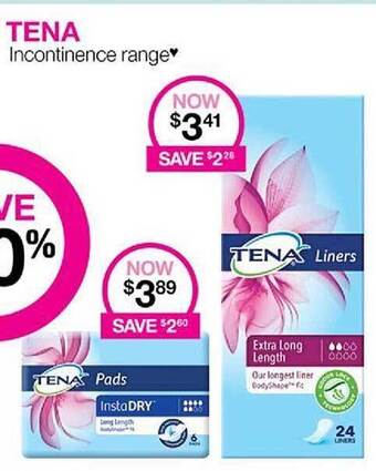 Priceline Tena Incontinence Range offer