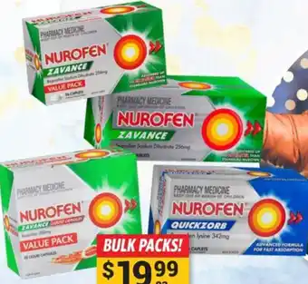 Nurofen Zavance Caplet 96 Pack, Zavance Liquid Capsule 80 Pack, Zavance Tablet 96 Pack And Quickzorb Caplet 96 Pack