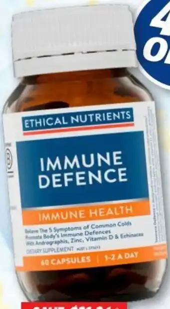 Cincotta Chemist Ethical Nutrients Immune Defence 60 Capsules offer