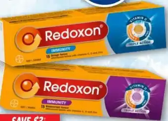 Cincotta Chemist Redoxon Immunity Effervescent Orange 15 Tablets And Blackcurrant 15 Tablets offer