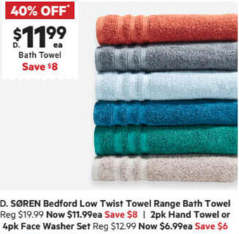 Harris Scarfe Bedford Low Twist Towel Range Bath Towel offer