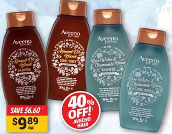 Cincotta Chemist Aveeno Almond Oil Shampoo 354ml, Almond Oil Conditioner 354ml, Rosewater And Chamomile Shampoo 354ml offer