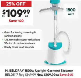 Harris Scarfe 1800w Upright Garment Steamer offer