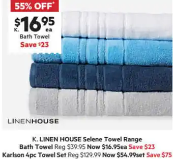 Harris Scarfe Selene Towel Range Bath Towel offer