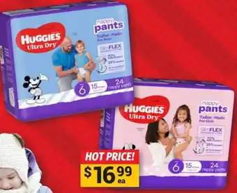 Cincotta Chemist Huggies Ultra Dry Nappy Pants Junior Boy 24 Pack And Junior Girl 24 Pack offer