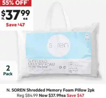 Shredded Memory Foam Pillow 2pk