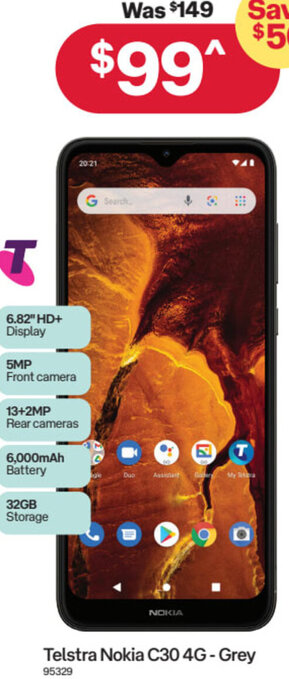 Telstra Nokia C30 4G-Grey
