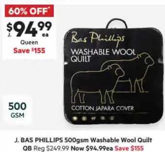 Harris Scarfe 500gsm Washable Wool Quilt QB offer