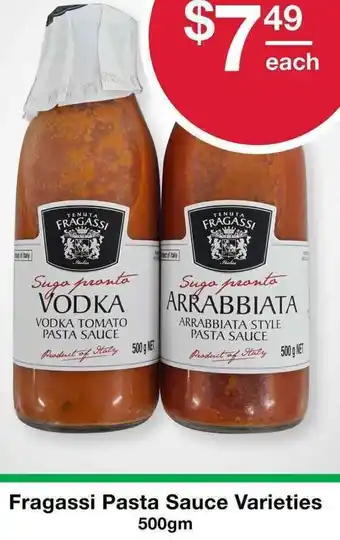 Australian Butchers Store Fragassi Pasta Sauce Varieties 500gm offer
