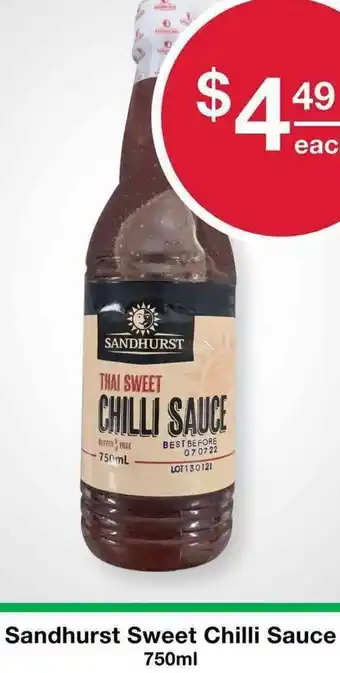 Sandhurst Sweet Chilli Sauce 750ml