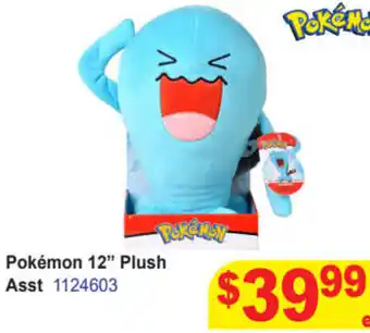 Mr Toys Pokémon 12" Plush Asst 1124603 offer