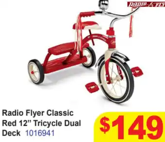 Radio Flyer Classic Red 12" Tricycle Dual Deck 1016941