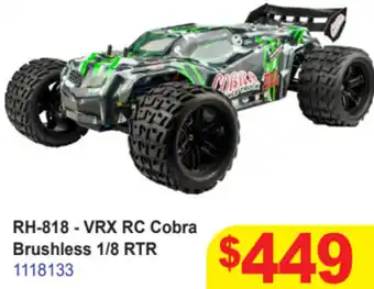Mr Toys RH-818 - VRX RC Cobra Brushless 1/8 RTR 1118133 offer