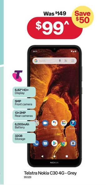Australia Post Telstra Nokia C30 4g-grey offer