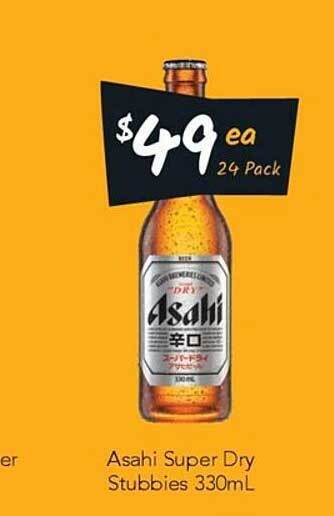 Cellarbrations Asahi Super Dry Stubbies offer
